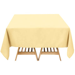 Premium Polyester Square Tablecloth 70"x70" Champagne 220GSM Wrinkle-Resistant Table Cover