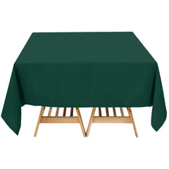 Premium Polyester Square Tablecloth 70"x70" Hunter Emerald Green 220GSM Wrinkle-Resistant Table Cover