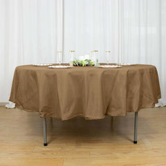 Faux Linen 90"x132" Rectangular Tablecloth Taupe - Slubby Texture Wrinkle-Resistant Seamless Table Cover