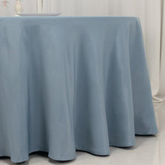 Premium Polyester 120" Round Tablecloth Dusty Blue - Seamless 220GSM Wrinkle-Resistant Table Cover