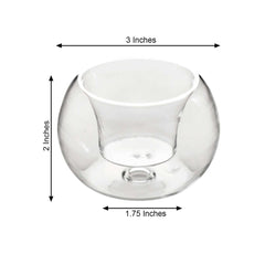 6-Pack Glass Tealight Candle Holders Crystal Clear Globe Design - Votive Candle Holders for Events 3"