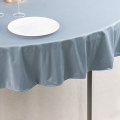 Taffeta 90"x132" Rectangle Tablecloth Dusty Blue - Seamless Accordion Crinkle Table Cover