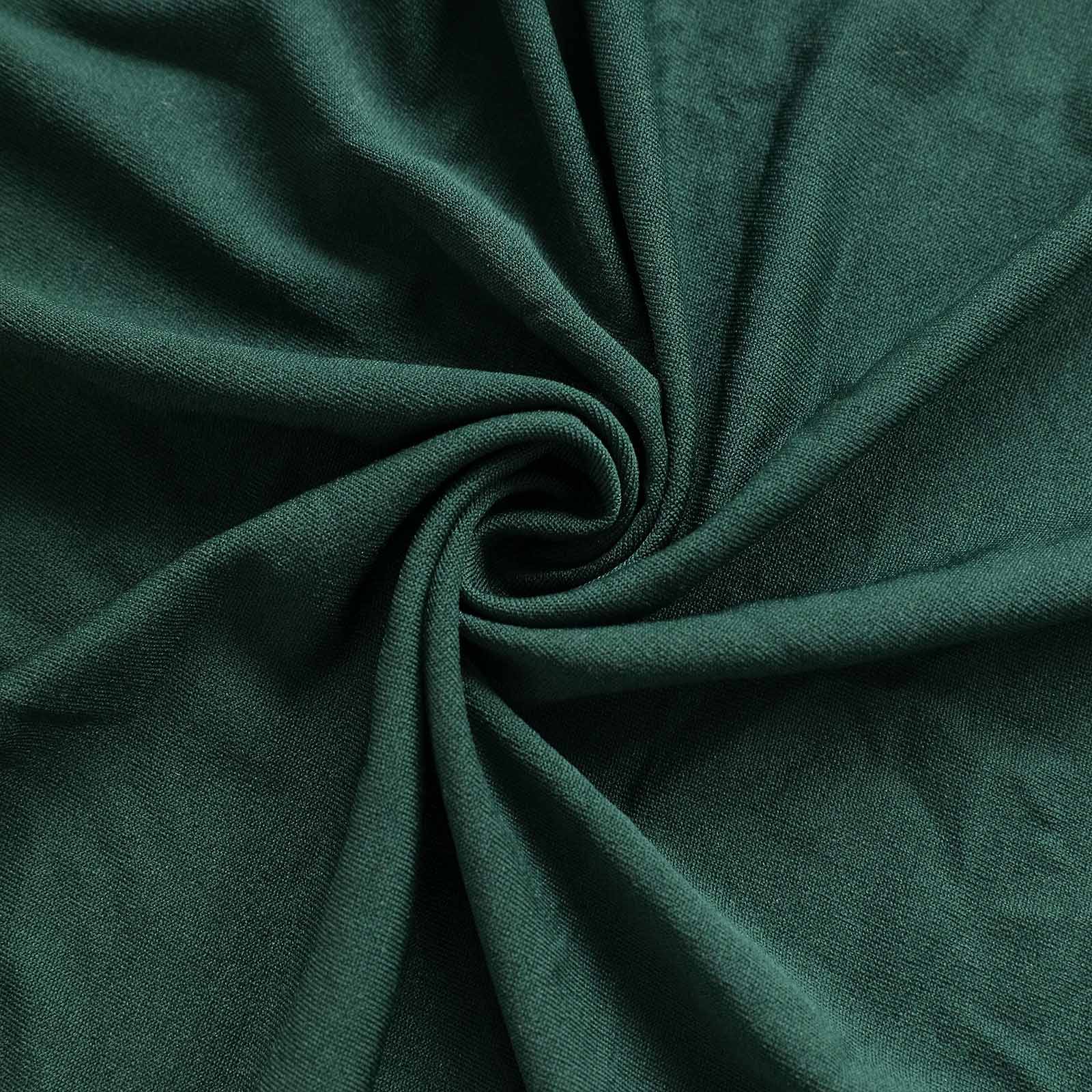 Spandex 30" Round Cocktail Table Cover Hunter Emerald Green - Easy to Maintain Stretch Fitted Highboy Tablecloth