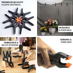 6 Pack 4" Industrial Photography Backdrop Clamps, Curtain Clips