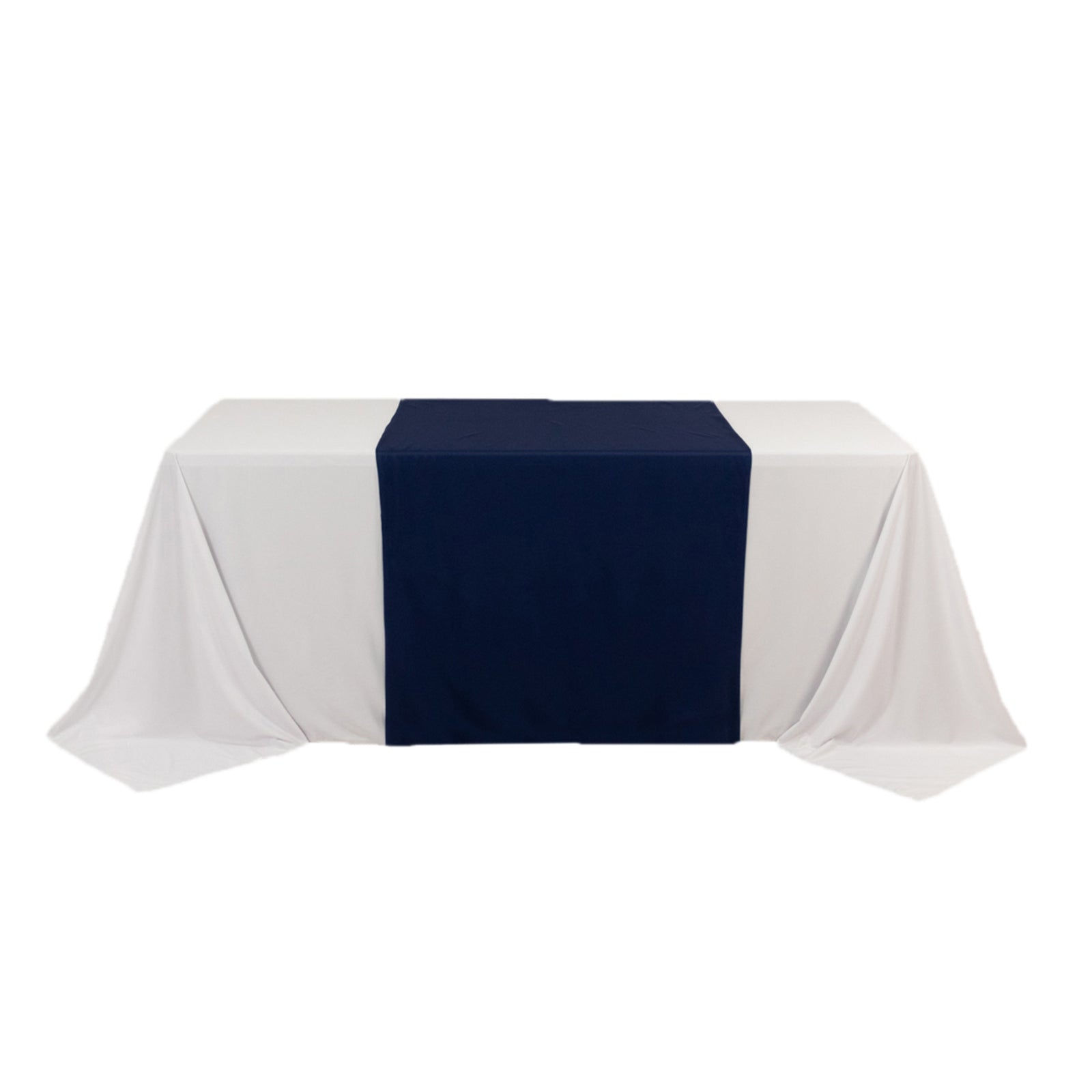 Scuba Polyester 36"x72" Wide Table Runner Navy Blue - Wrinkle-Free Trade Show Table Linen
