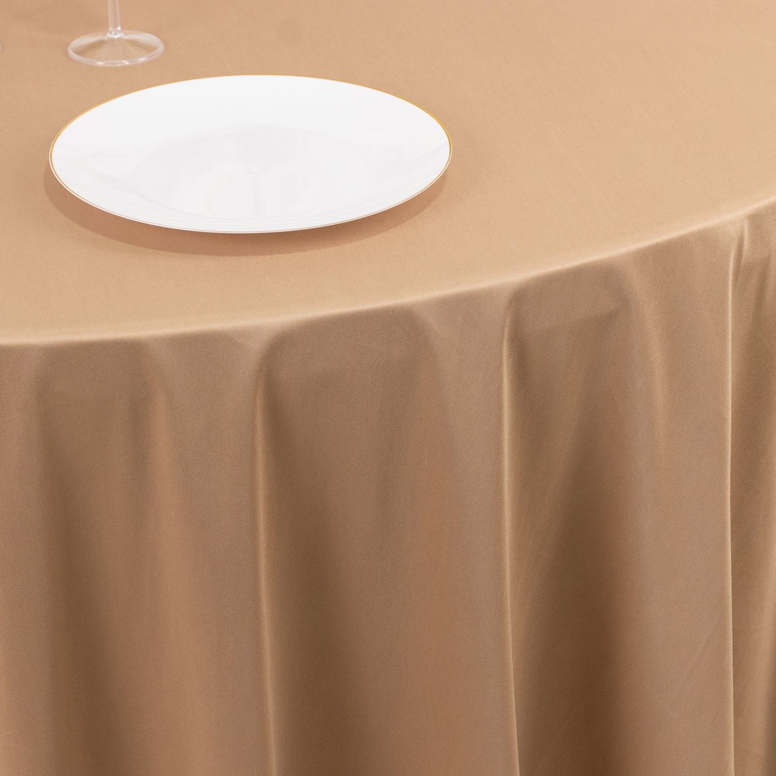 Scuba Round 108" Tablecloth Nude - Wrinkle Free & Stain Resistant Table Cover