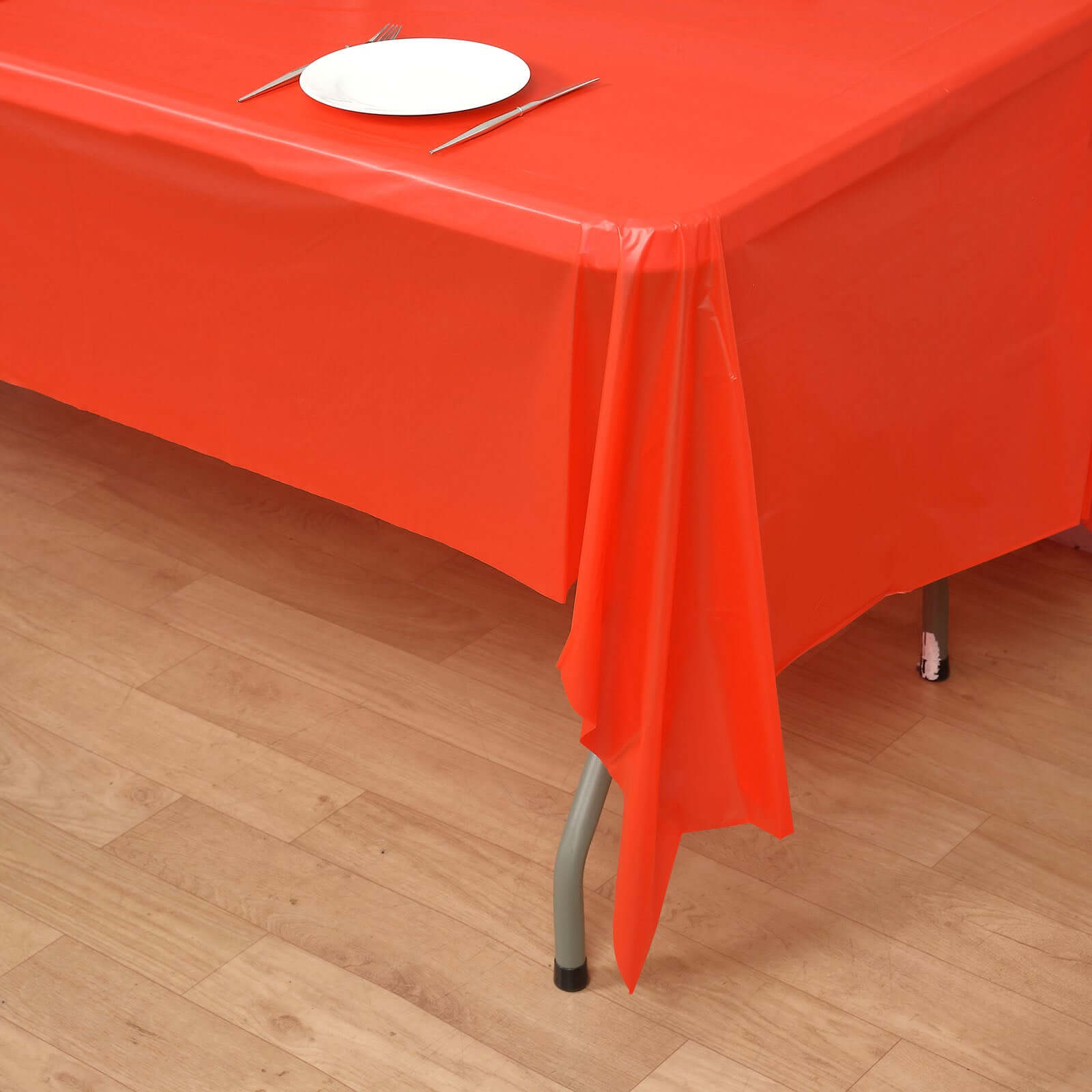 5-Pack Plastic Table Covers Red Rectangle - Reliable PVC Disposable Covers for Gatherings 54"x108"