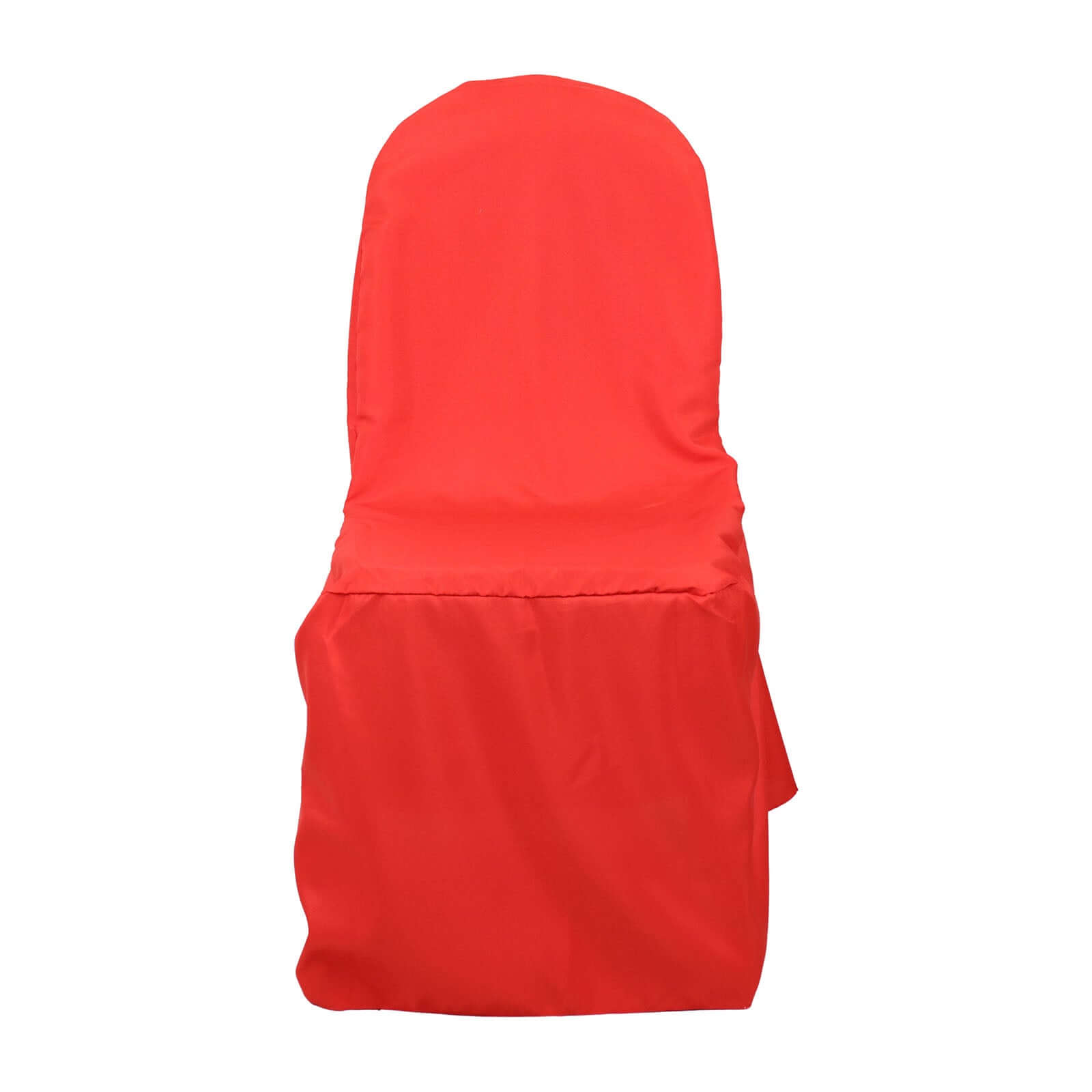 Polyester Slip On Banquet Chair Covers Red - Stain-Resistant Reusable Durable Fabric