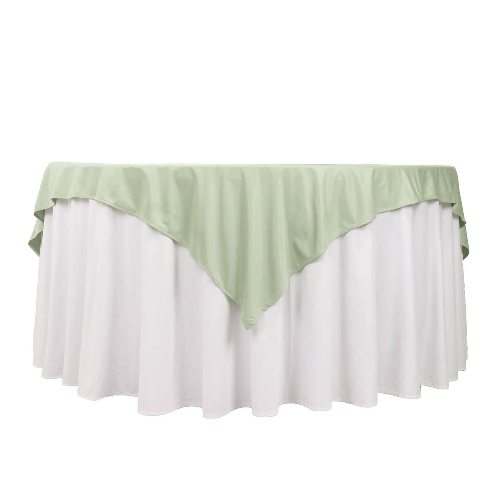Scuba 70"x70" Table Overlay Square Tablecloth Sage Green - Wrinkle Free & Stain Resistant Table Cover