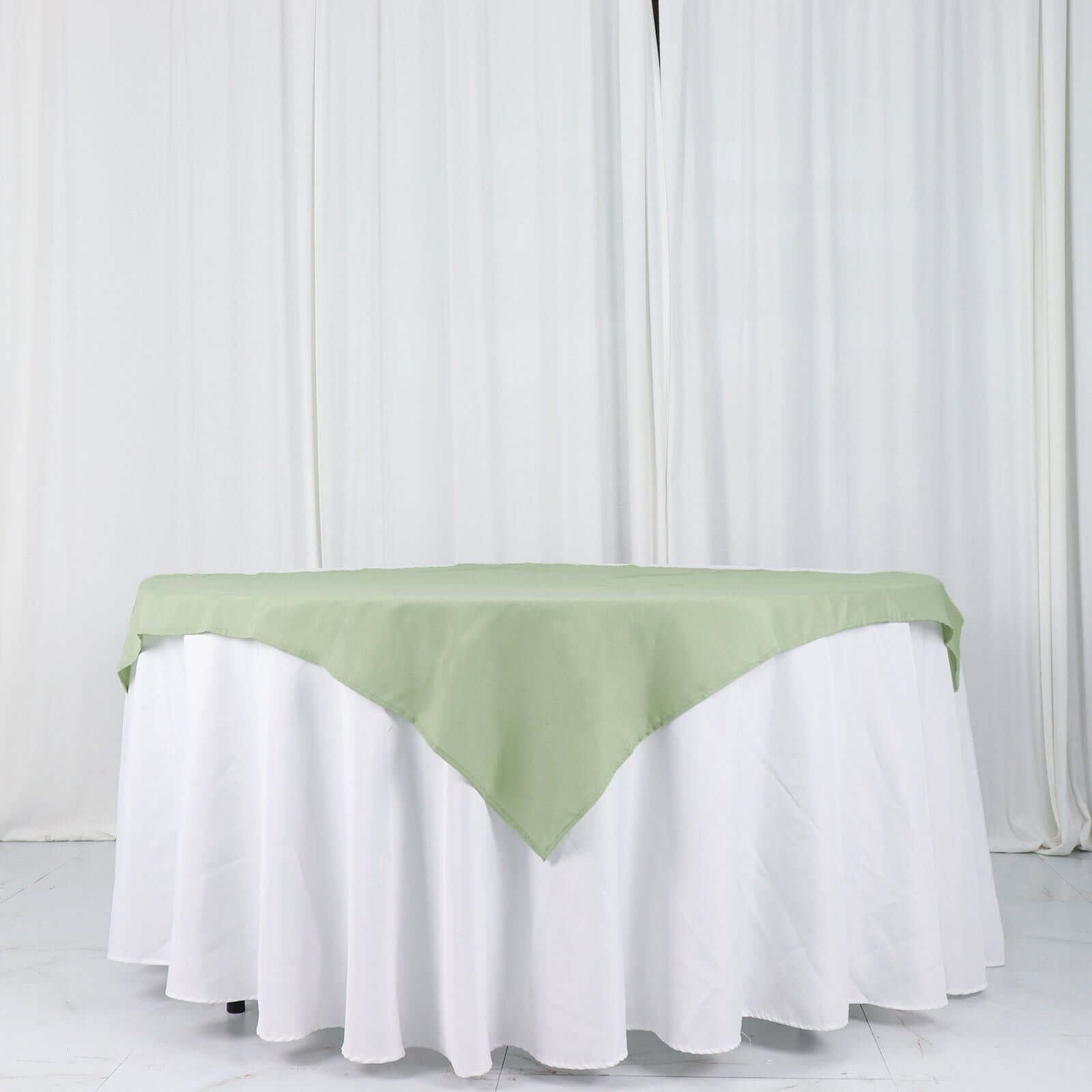 Polyester 54"x54" Table Overlay Square Tablecloth Sage Green - Wrinkle-Resistant & Durable Table Cover