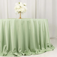 Scuba Round 132" Tablecloth Sage Green - Wrinkle Free & Stain Resistant Seamless Table Cover