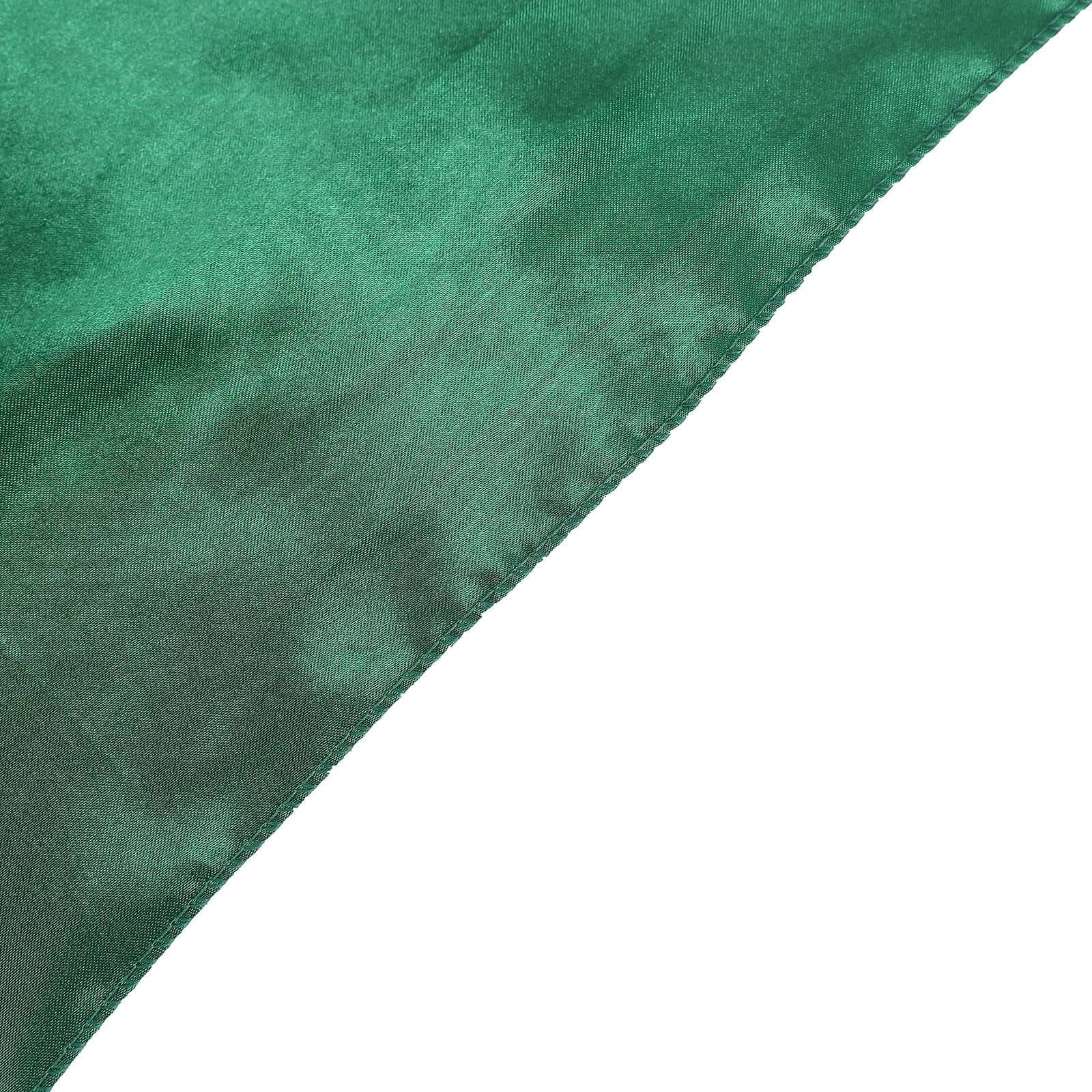 Satin 90"x90" Table Overlay Square Tablecloth Hunter Emerald Green - Smooth Finish Table Topper