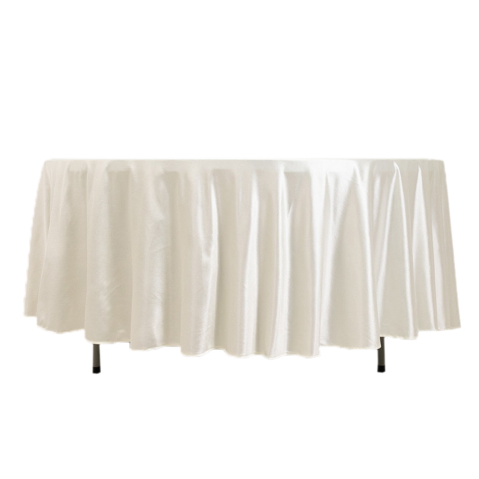 Scuba Round 108" Tablecloth Shimmering Pearl White - Wrinkle Free & Stain Resistant Table Cover