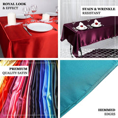 Satin Rectangular 60"x102" Tablecloth Fuchsia - Smooth and Lustrous Table Cover