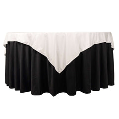 Scuba 70"x70" Table Overlay Square Tablecloth Ivory - Wrinkle Free & Stain Resistant Table Cover