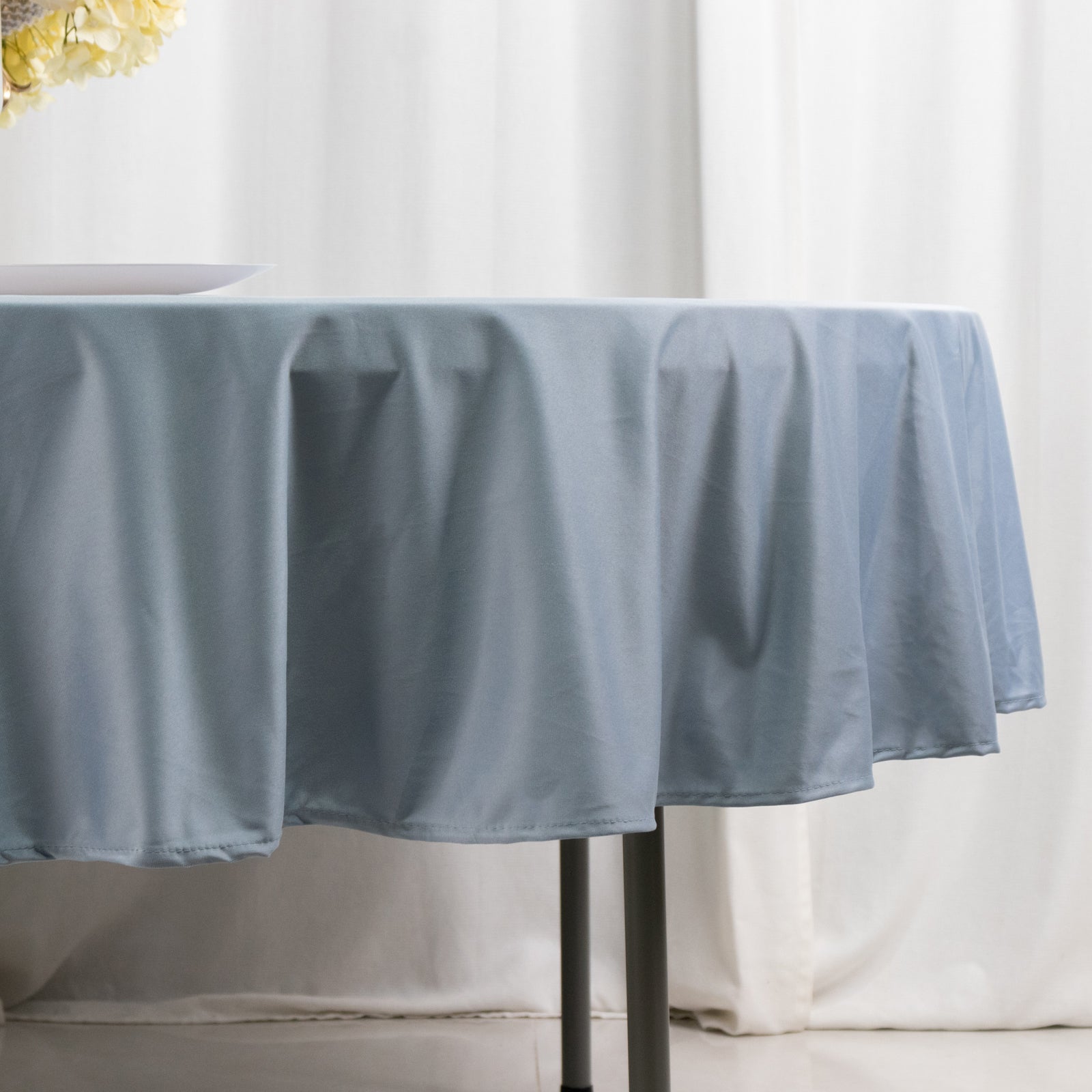 Scuba Round 90" Tablecloth Dusty Blue - Wrinkle Free & Stain Resistant Table Cover