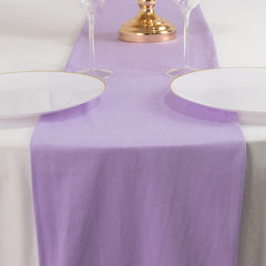 Scuba Polyester 12"x108" Table Runner Lavender Lilac - Wrinkle-Free Table Linen