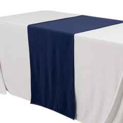 Scuba Polyester 24"x72" Wide Table Runner Navy Blue - Wrinkle-Free Table Linen