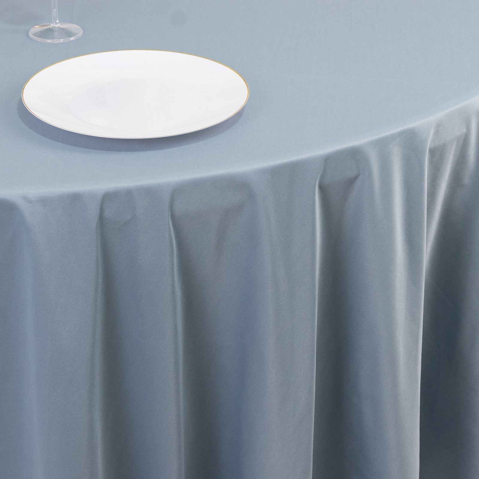 Scuba Round 108" Tablecloth Dusty Blue - Wrinkle Free & Stain Resistant Table Cover