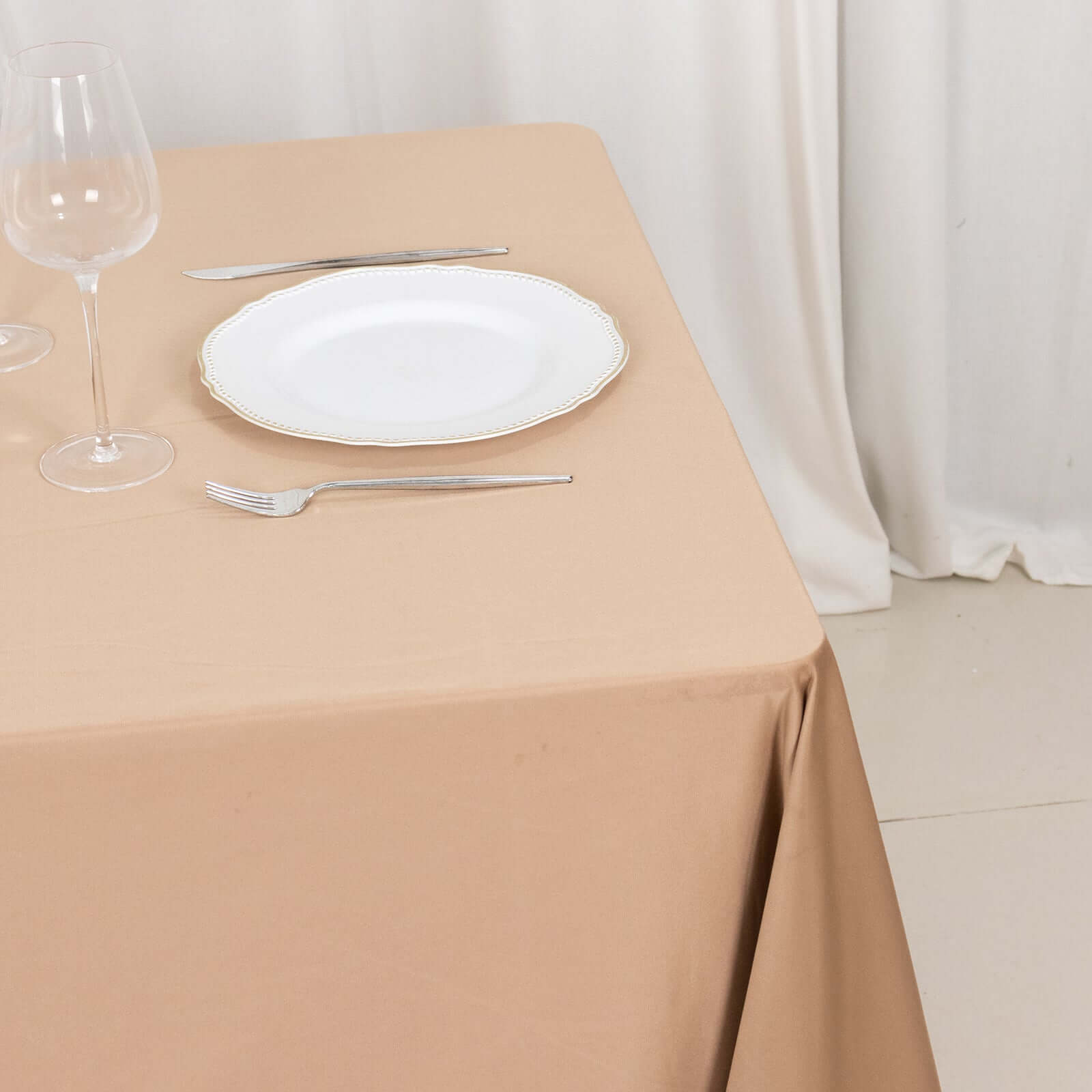 Scuba Square 70"x70" Tablecloth Nude - Wrinkle Free & Stain Resistant Table Cover