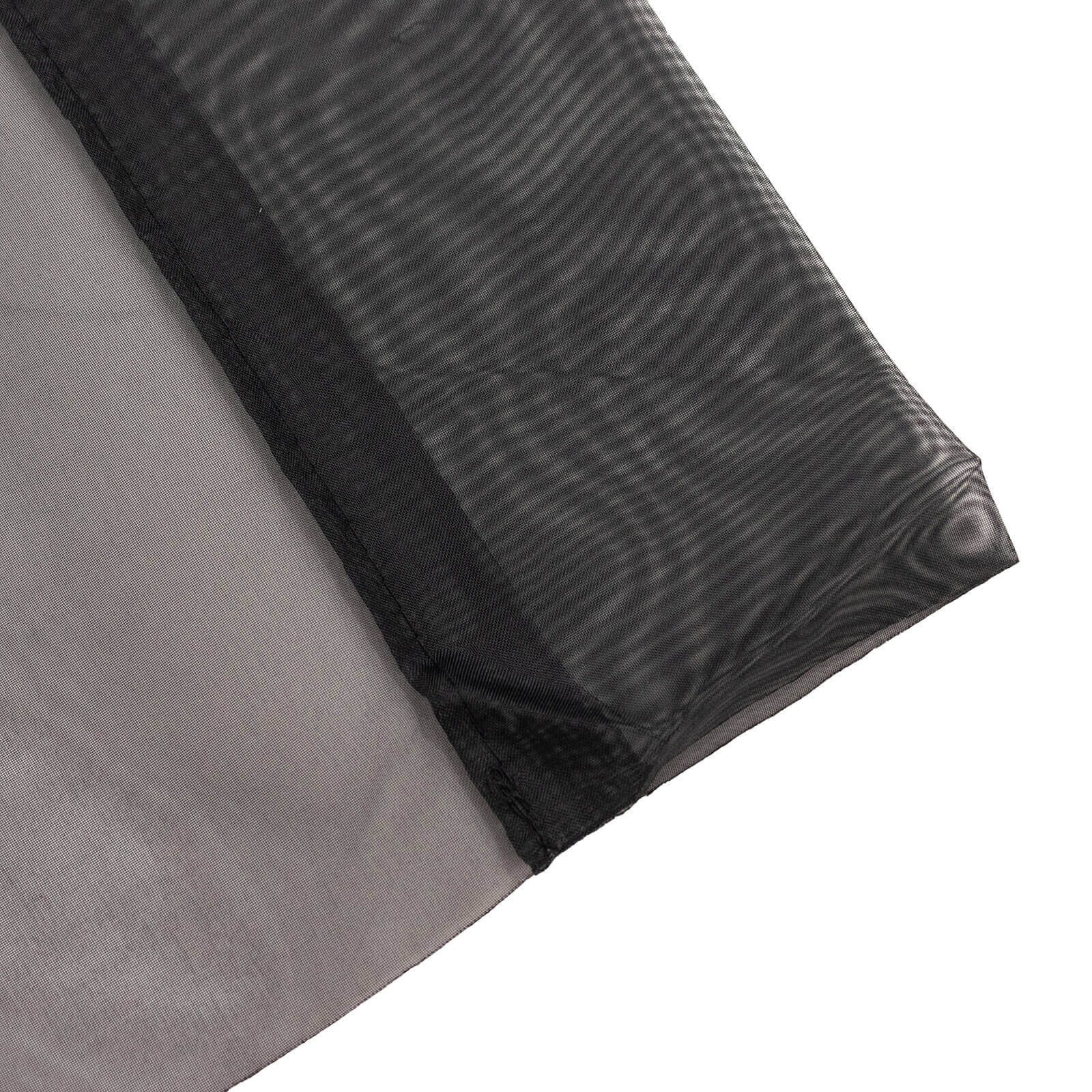 5ftx32ft Black Chiffon Curtain Panel, Durable Flame Resistant Backdrop Ceiling Drapery With Rod Pocket