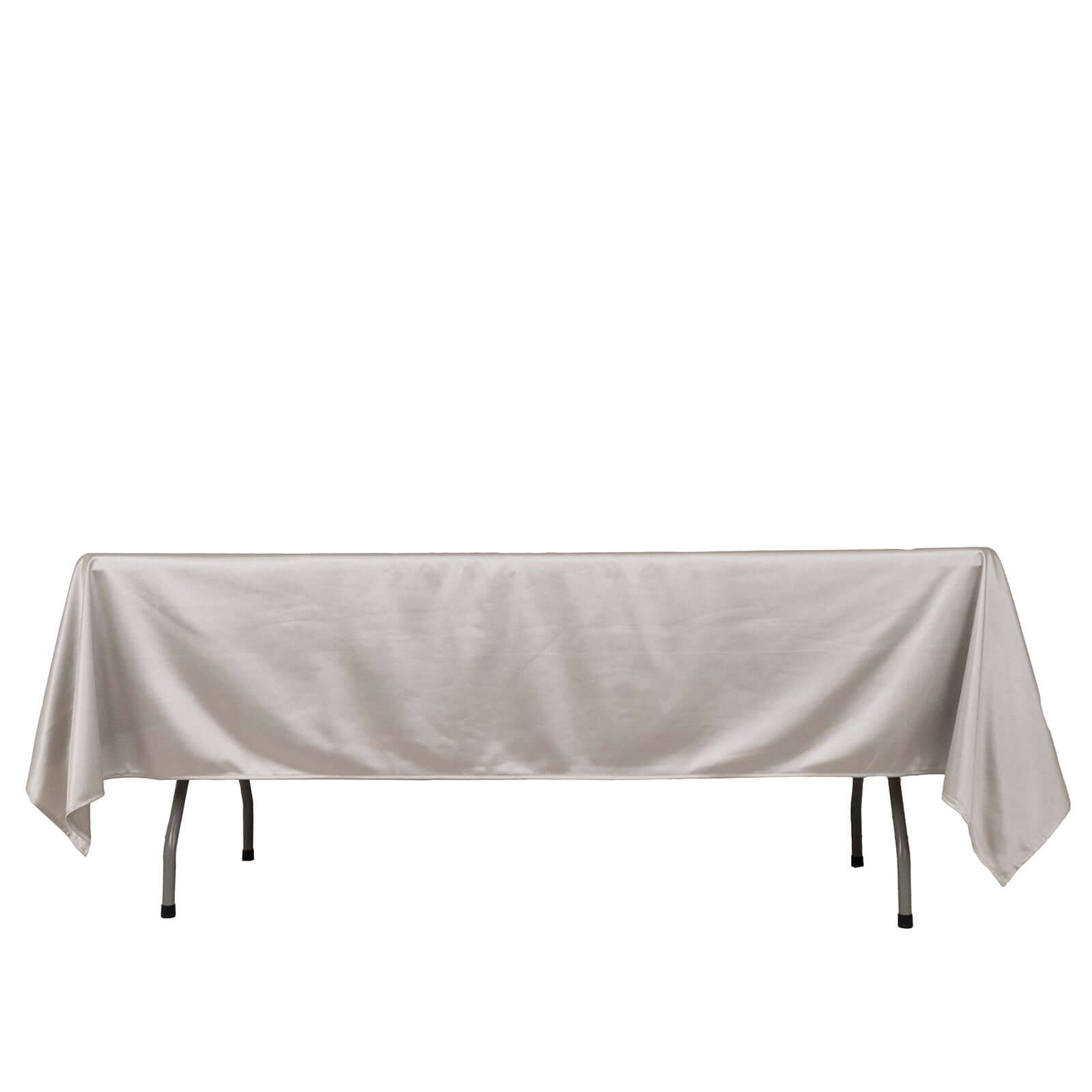 Scuba Rectangular 60"x102" Tablecloth Shimmering Silver - Wrinkle Free & Stain Resistant Table Cover