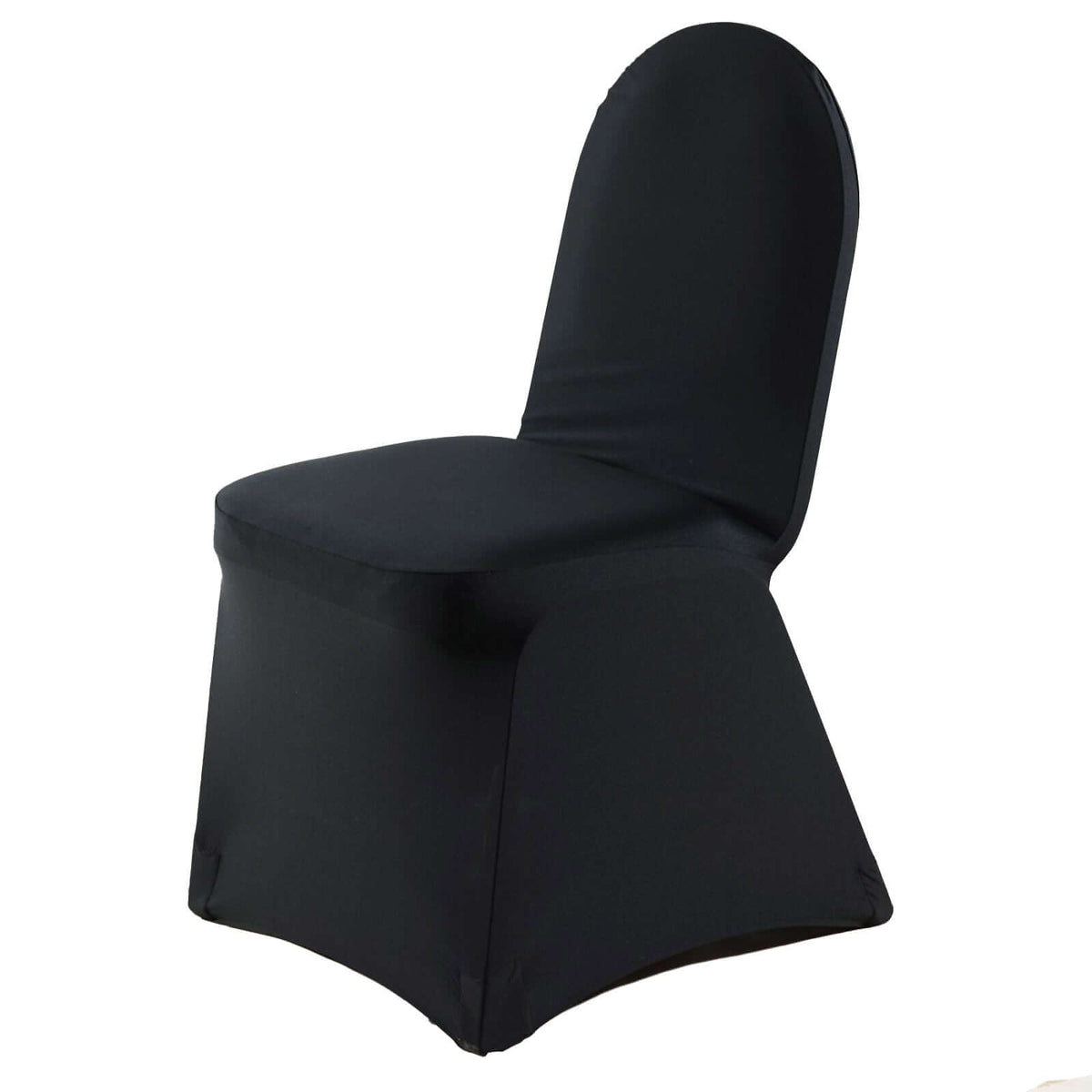 Premium Spandex Chair Cover with Foot Pockets for Banquet Chairs Black - Stretch 220GSM Fitted Slipcover