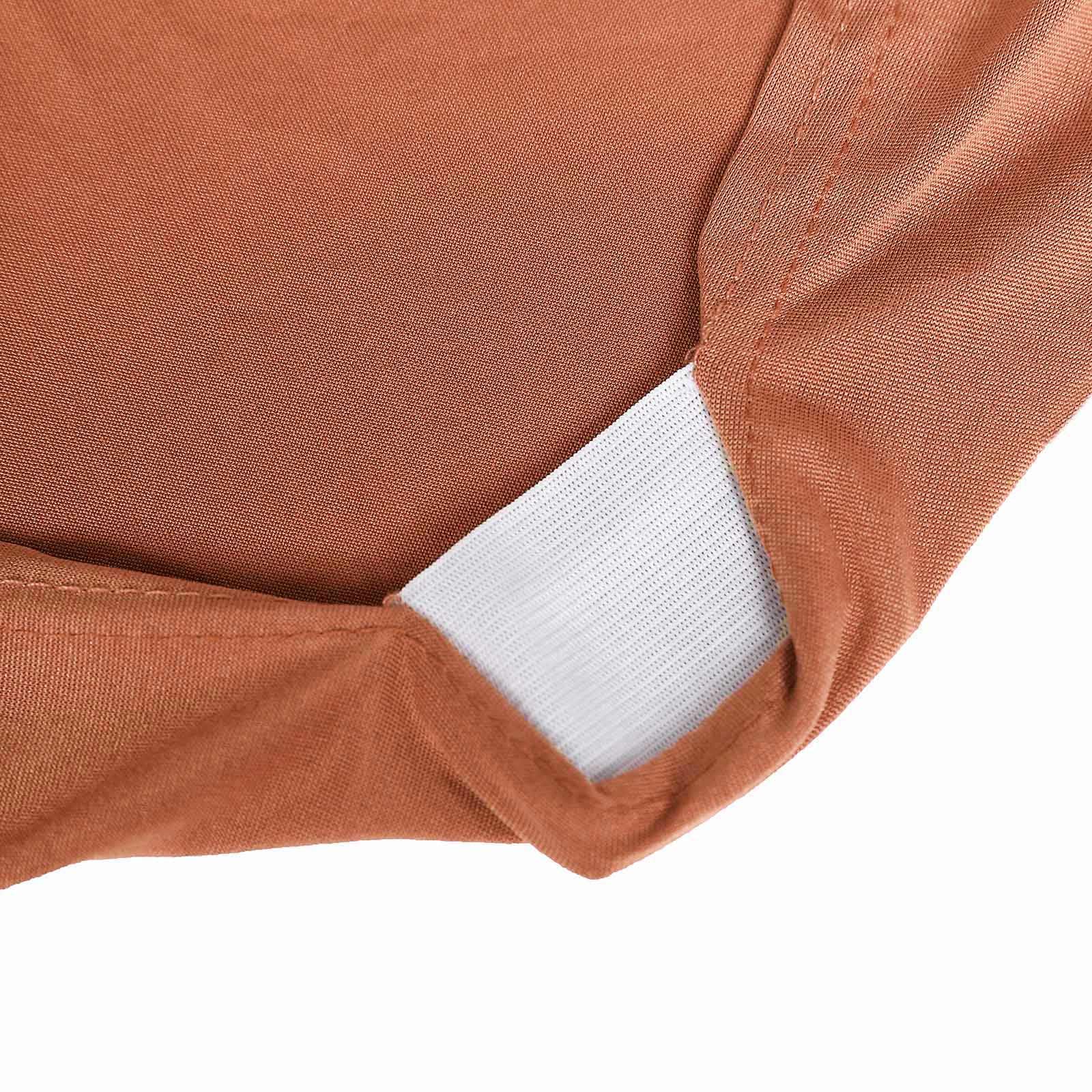 10 Pack Spandex Chair Covers for Banquet Chairs Terracotta (Rust) - Durable Reusable Stretch Slip-On Covers