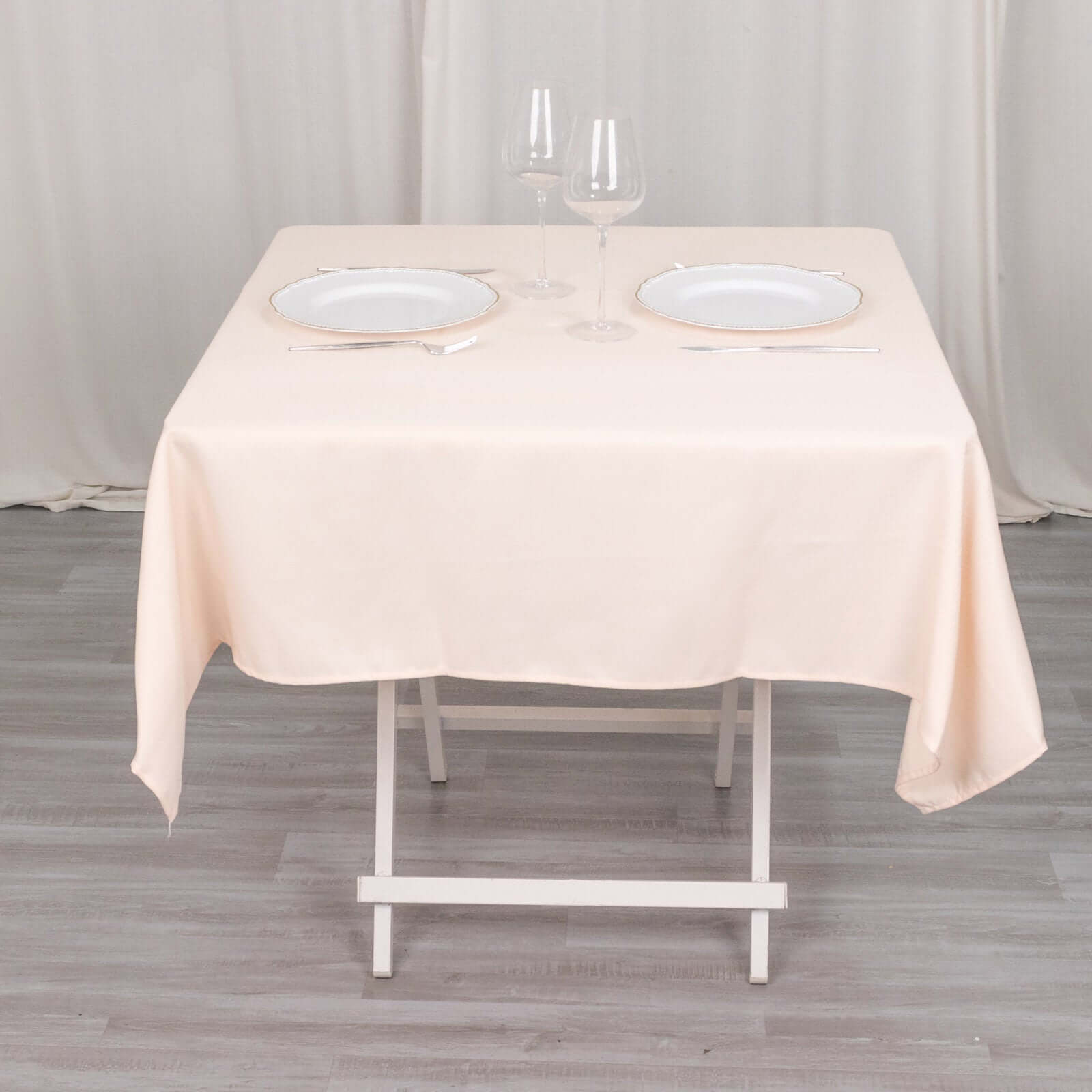 Premium Polyester 54"x54" Square Tablecloth Blush - Stain and Wrinkle-Resistant 220GSM Table Cover