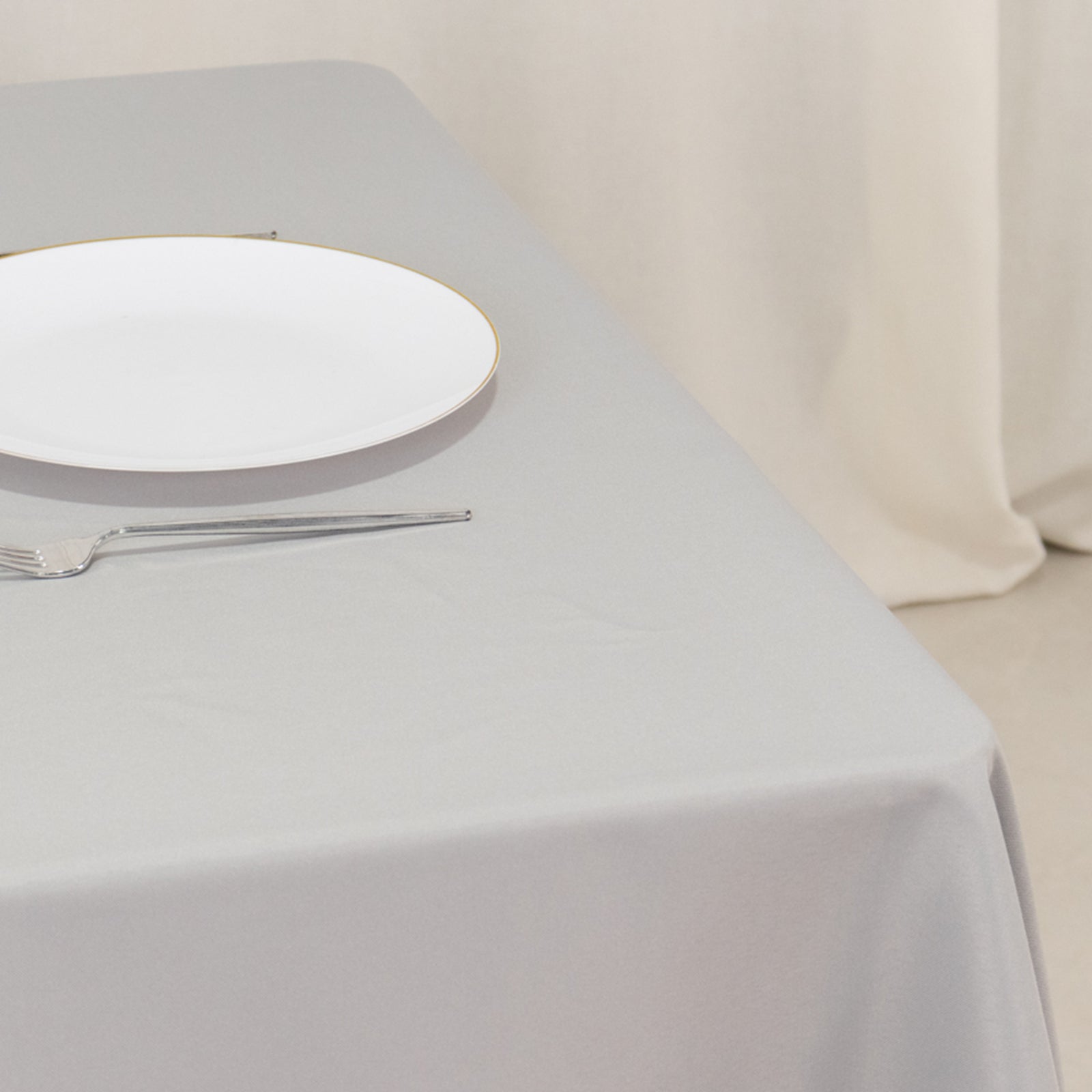 Premium Polyester Square Tablecloth 70"x70" Silver 220GSM Wrinkle-Resistant Table Cover