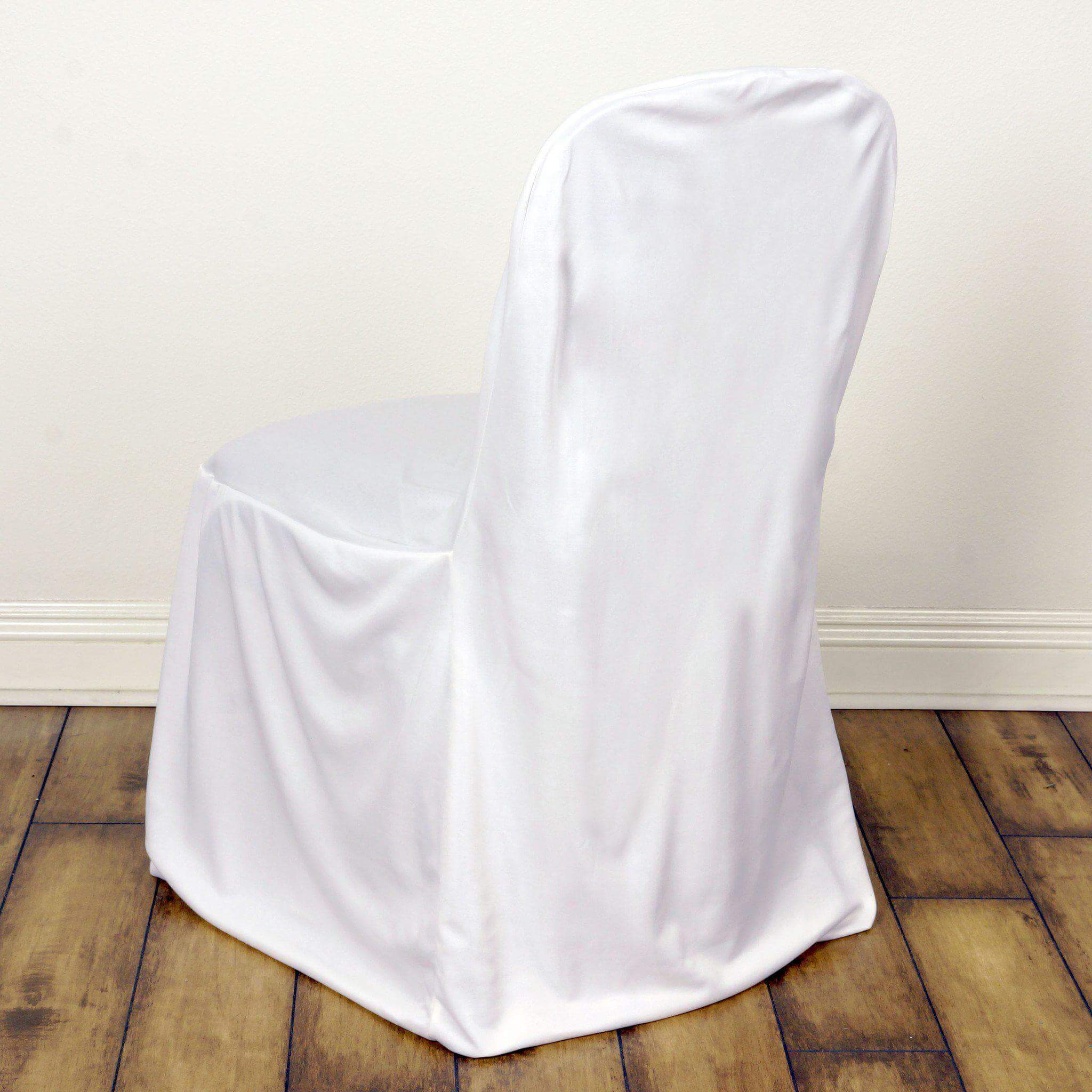 Scuba Stretch Chair Cover White for Banquet Chairs Slim Fit Design - Wrinkle Free and Durable Slipcover for Hotels, Parties & Ceremonies