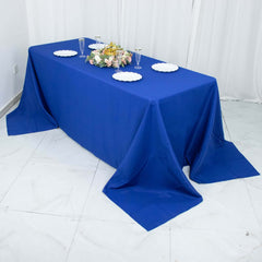 Premium Polyester 90"x132" Rectangle Tablecloth Royal Blue - Seamless 220GSM Stain-Resistant Table Cover