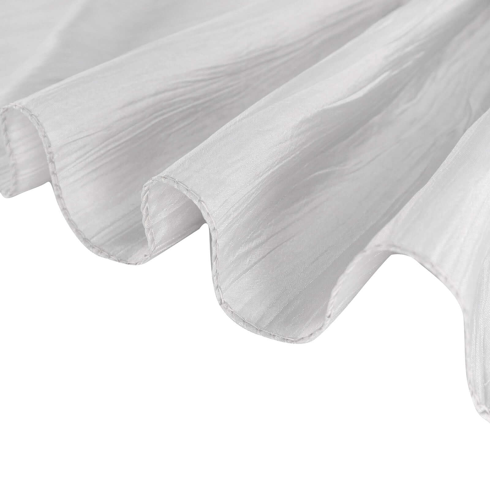 Taffeta 72"x72" Table Overlay Square Tablecloth Silver - Accordion Crinkle Table Cover