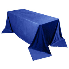 Premium Velvet 90"x132" Rectangle Tablecloth Royal Blue - Reusable Soft & Seamless Table Cover
