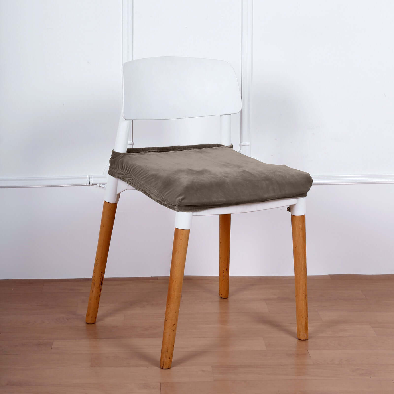Velvet Chair Cushion Protector Stretch with Tie for Dining Chairs Charcoal Gray - Durable Cover for Formal Gatherings