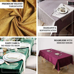 Premium Velvet 60"x102" Rectangle Tablecloth Silver - Reusable & Soft Table Cover
