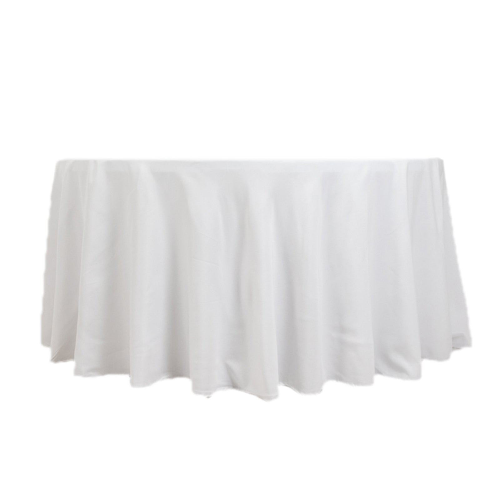 Fire Retardant Premium Polyester 120" Round Tablecloth White - Stylish High-Performance Seamless Table Cover for Large Gatherings