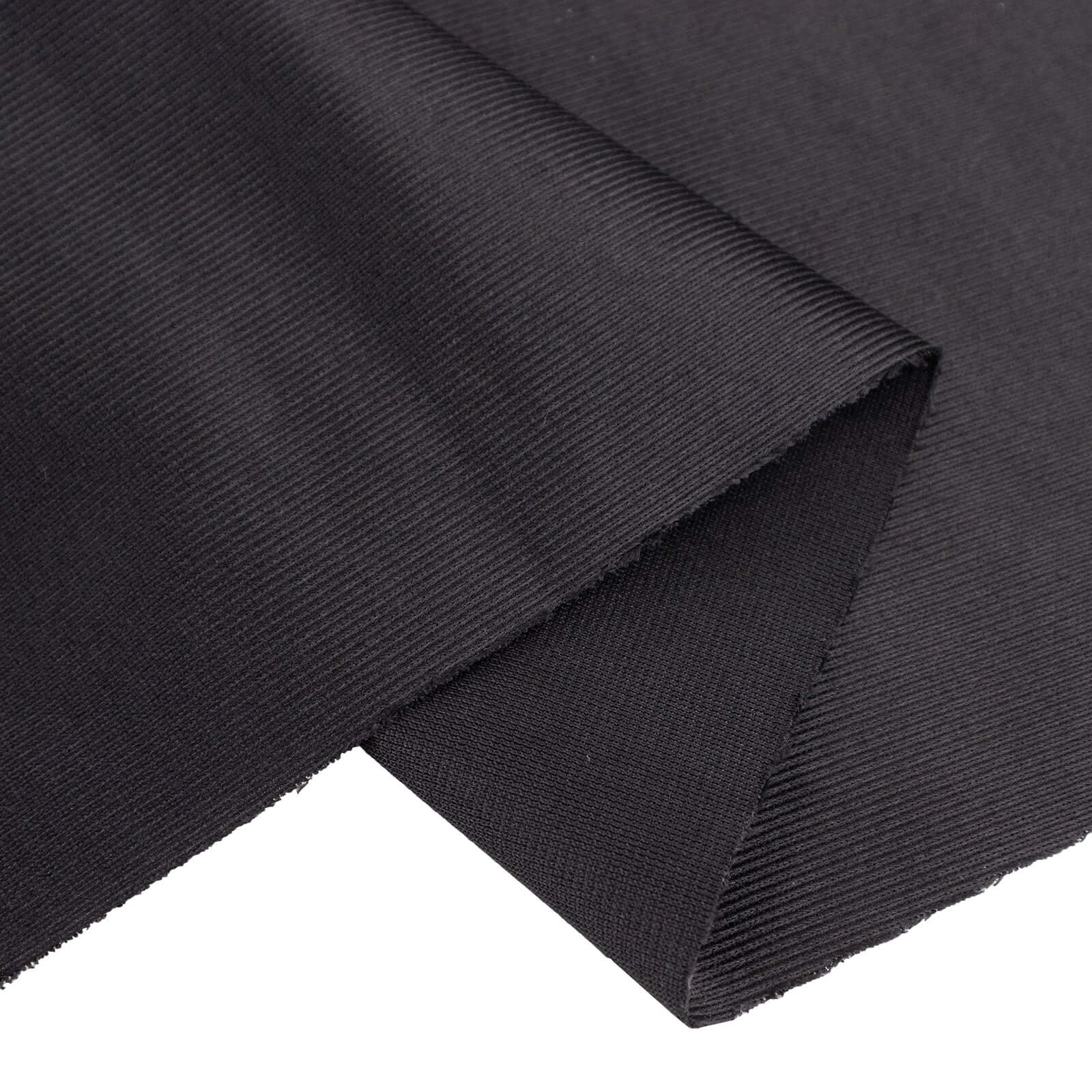 Black Scuba Polyester Fabric Roll, Wrinkle Free DIY Craft Fabric Bolt- 60"x10 Yards