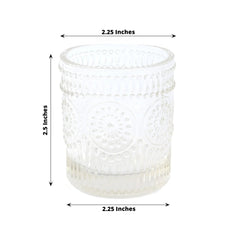 6-Pack Clear Glass Votive Tealight Holders - Stylish Primrose Design for Weddings & Décor