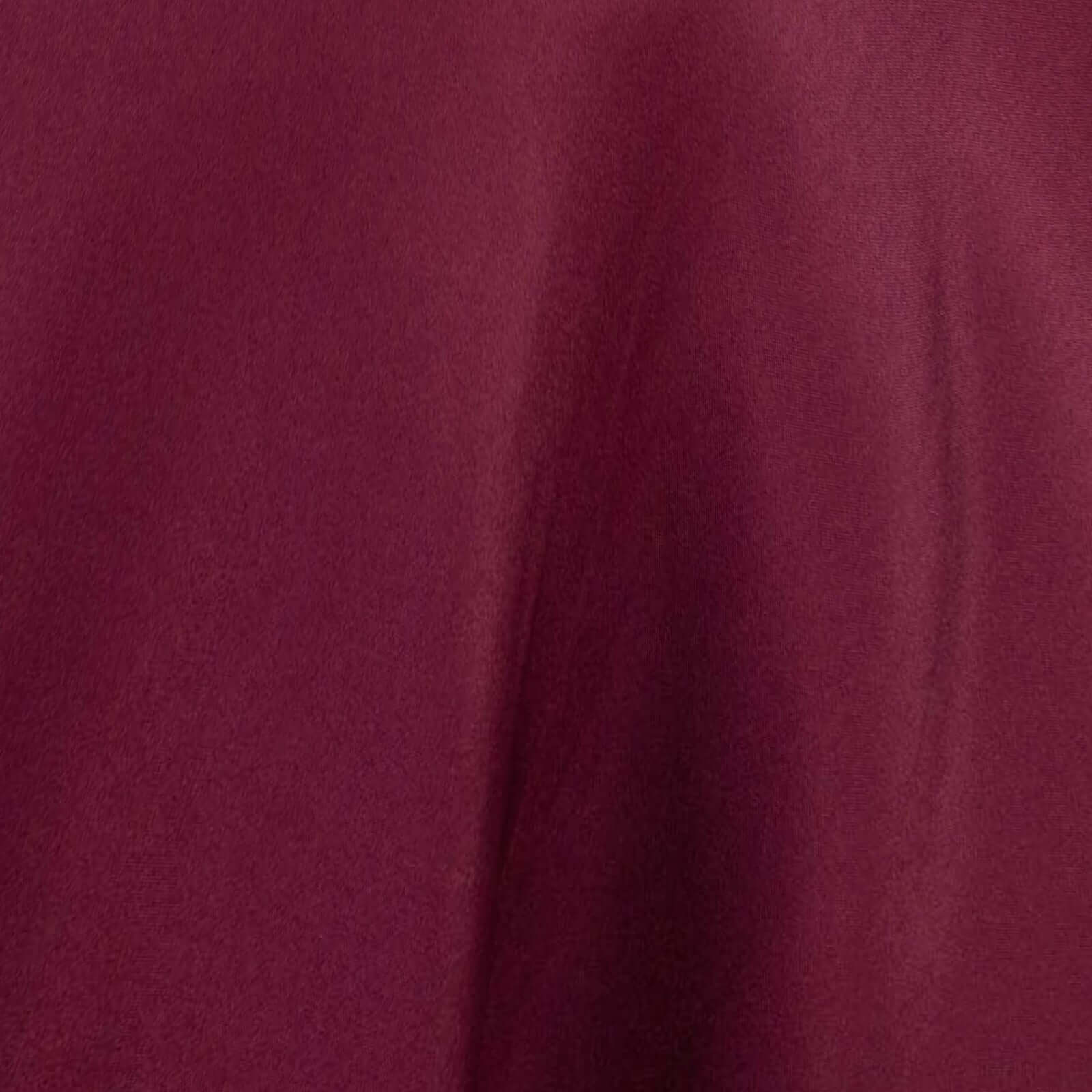 Premium Polyester 132" Round Tablecloth Burgundy - Seamless 220GSM Wrinkle-Resistant Table Cover