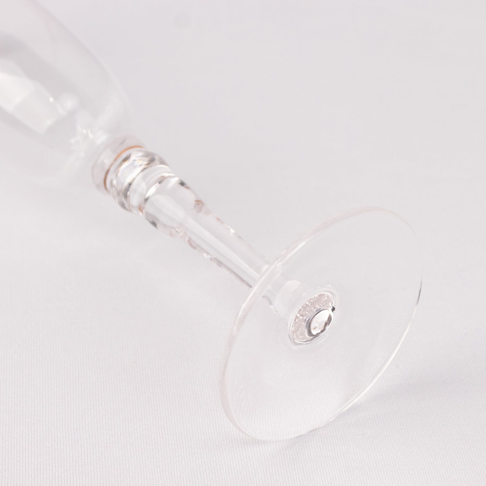 6-Pack Champagne Flute Glasses Clear Gold Rimmed Design with Long Beaded Stem - Chic Crystal Glassware for Wine & Events 6oz 8.5"