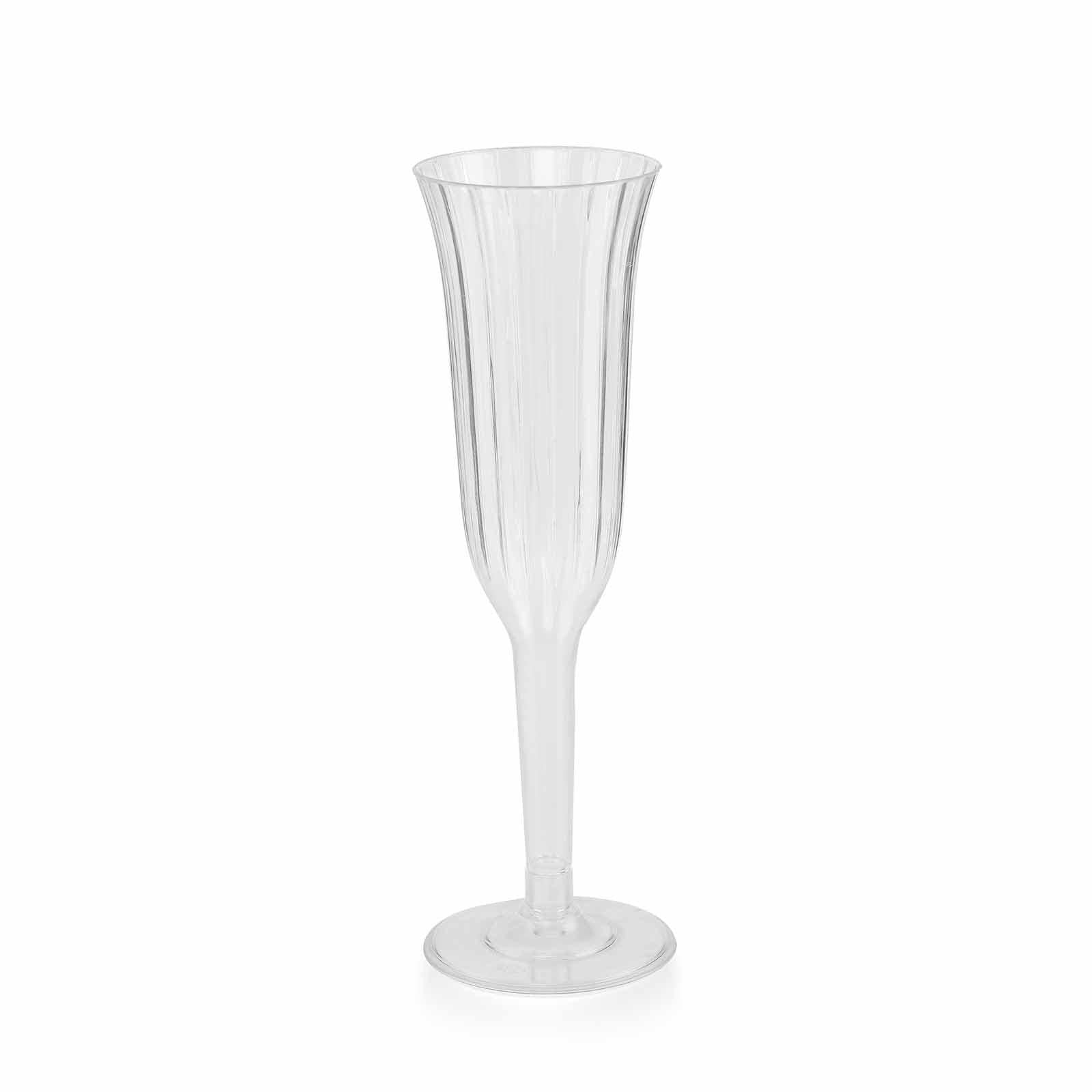 12-Pack Plastic Champagne Flutes Clear Flared Design - Lightweight Disposable Toasting Glasses 6oz