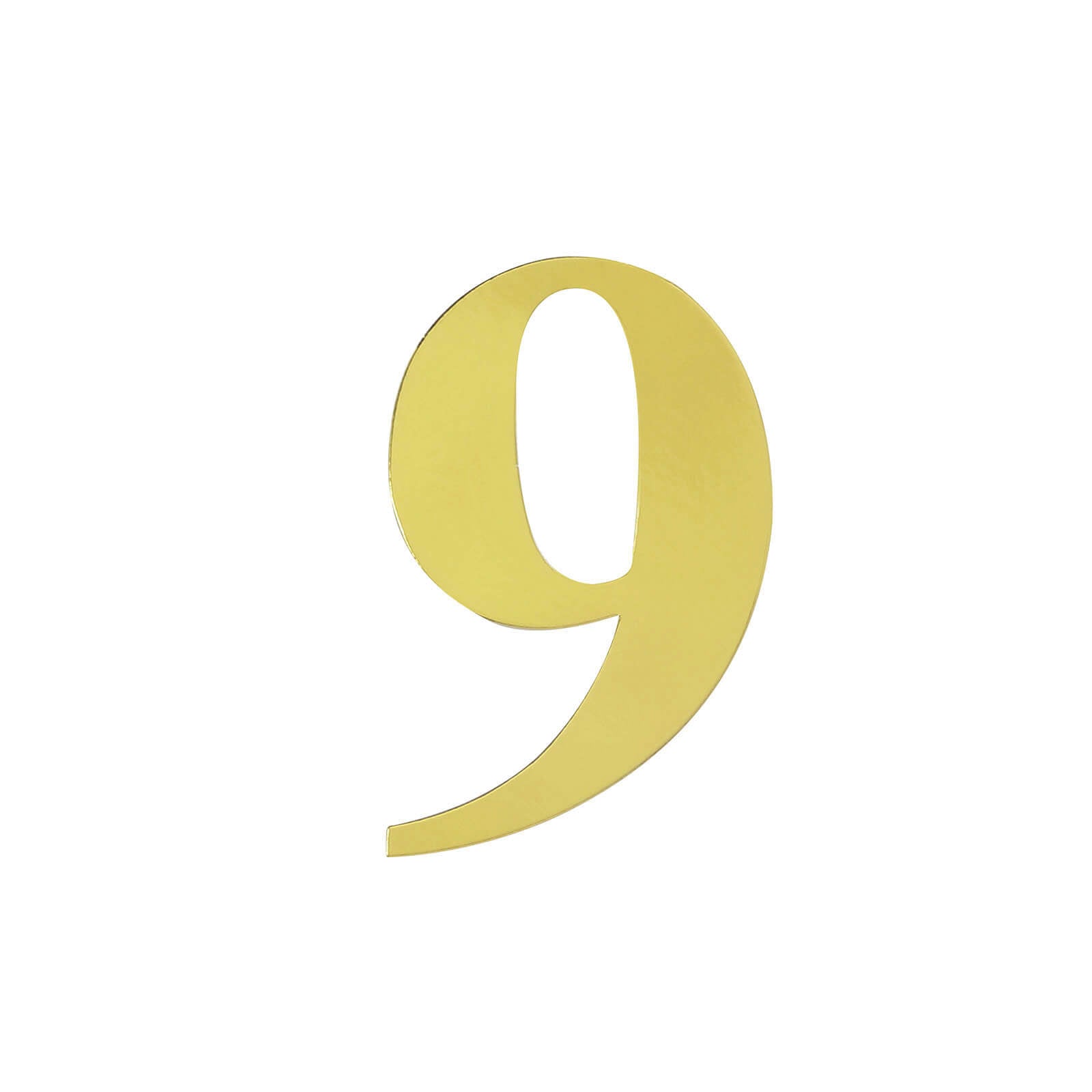4-Pack Stickers Banner Custom 0-9 Number "9" Design Gold - Milestone Age and Date Stick-On Numbers 5"