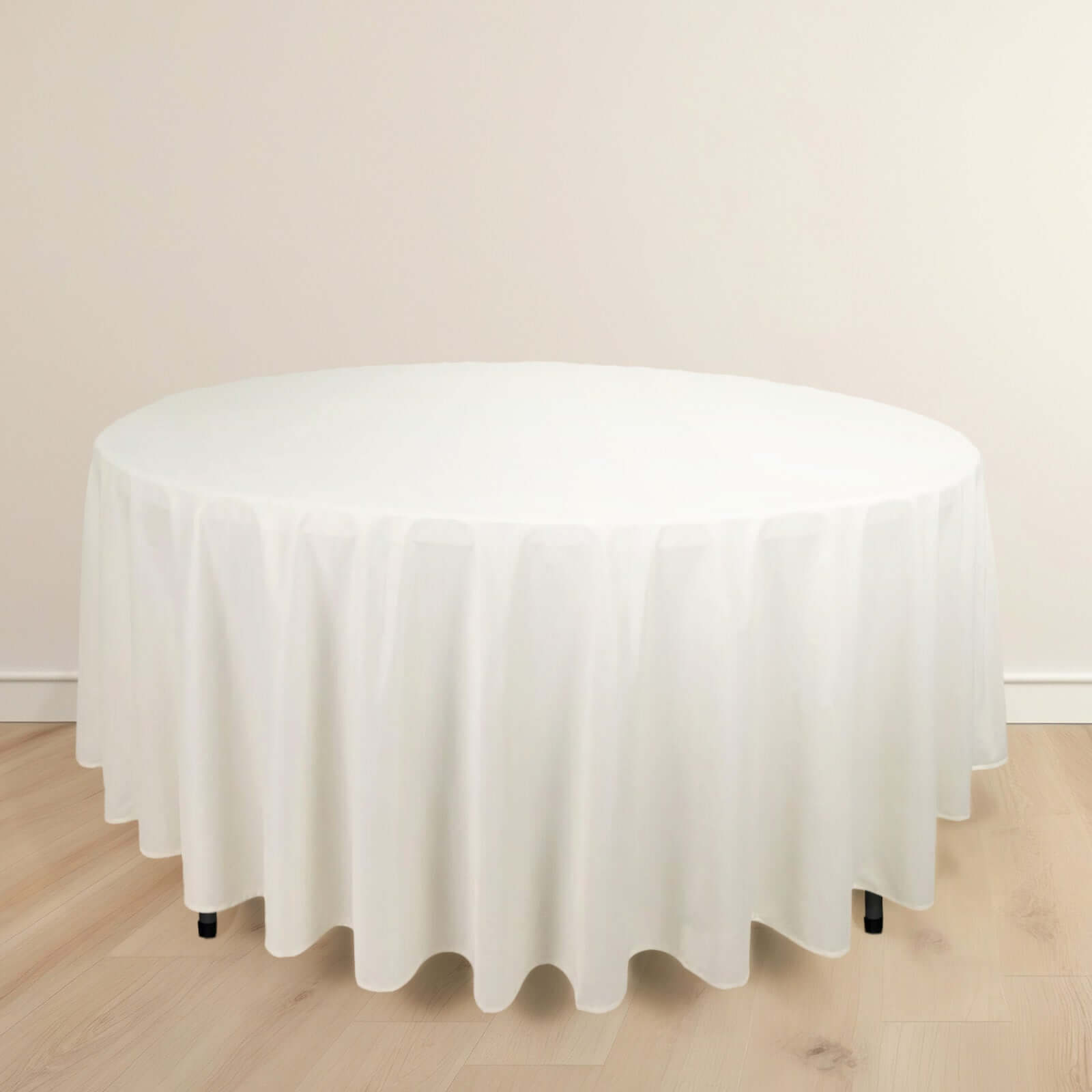 Scuba Round 108" Tablecloth Ivory - Wrinkle Free & Stain Resistant Table Cover