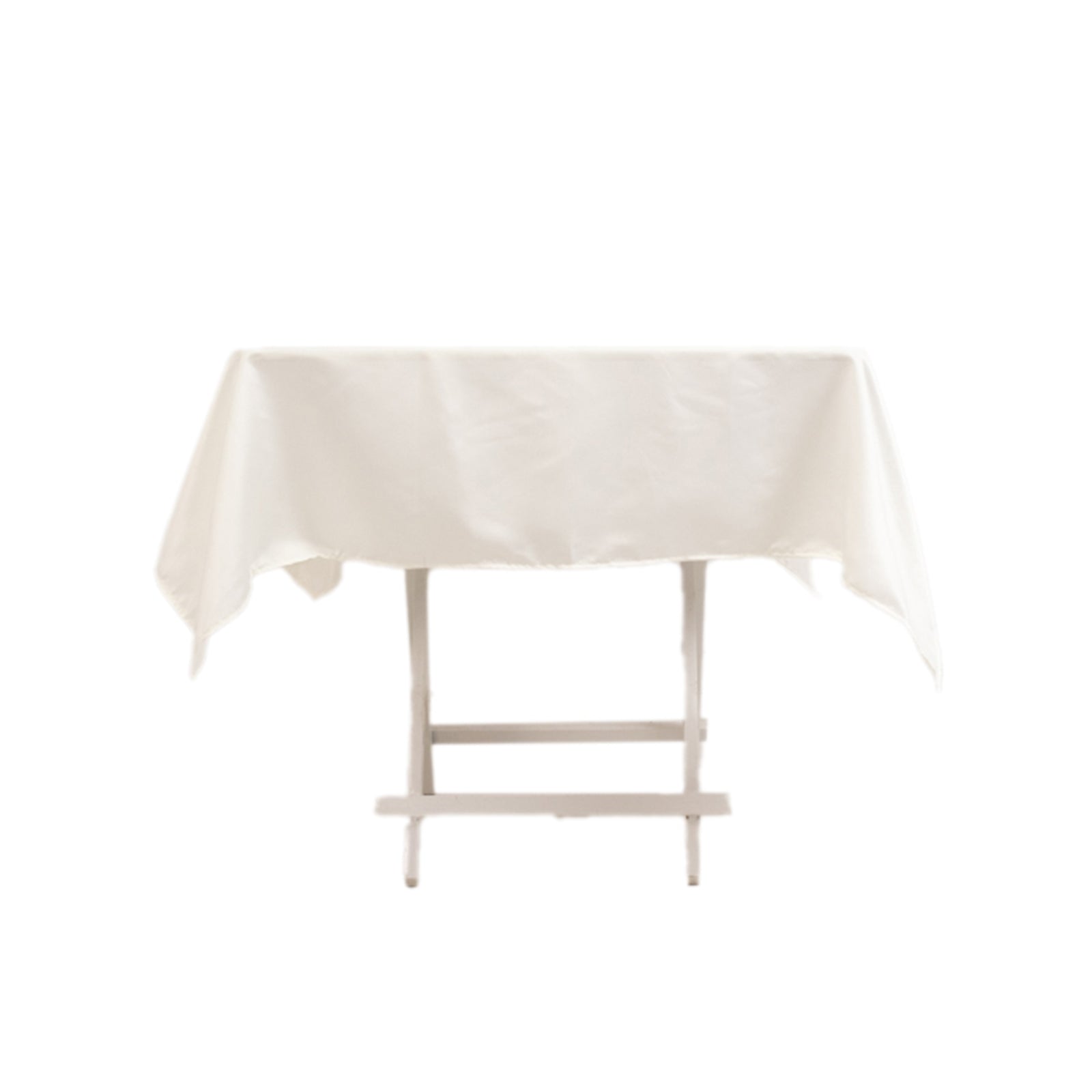Lamour Satin 54"x54" Square Tablecloth Ivory - Durable & Silk-Like Table Cover