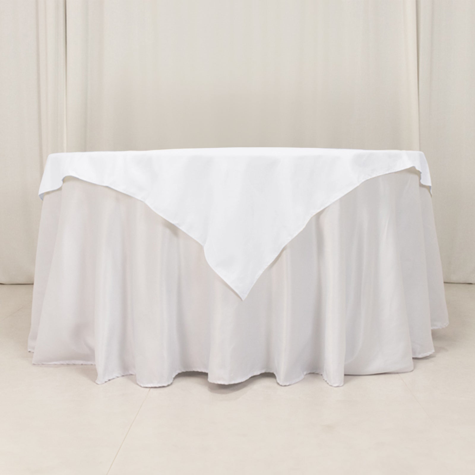Cotton Blend 54"x54" Table Overlay Square Tablecloth White - Wrinkle-Resistant Table Topper