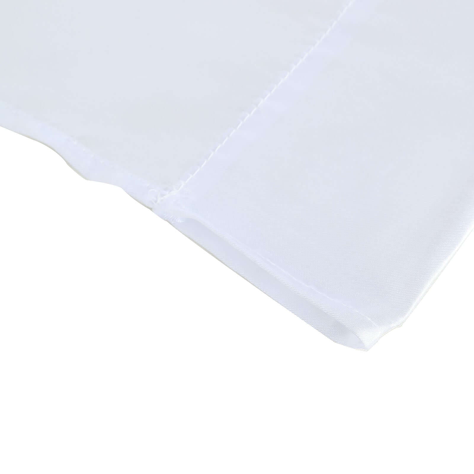 8ftx10ft White Satin Event Curtain Drapes, Backdrop Event Panel