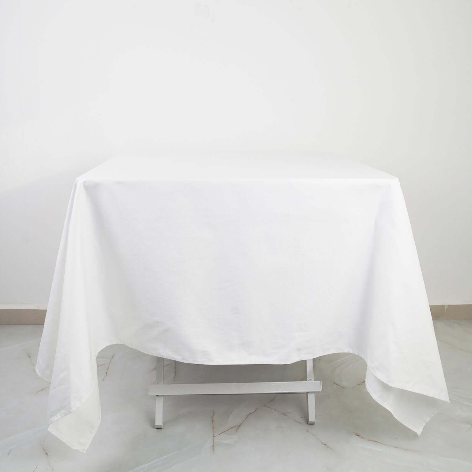 100% Cotton 70"x70" Square Tablecloth White Linen - Sophisticated, Soft & Breathable Fabric Table Cover