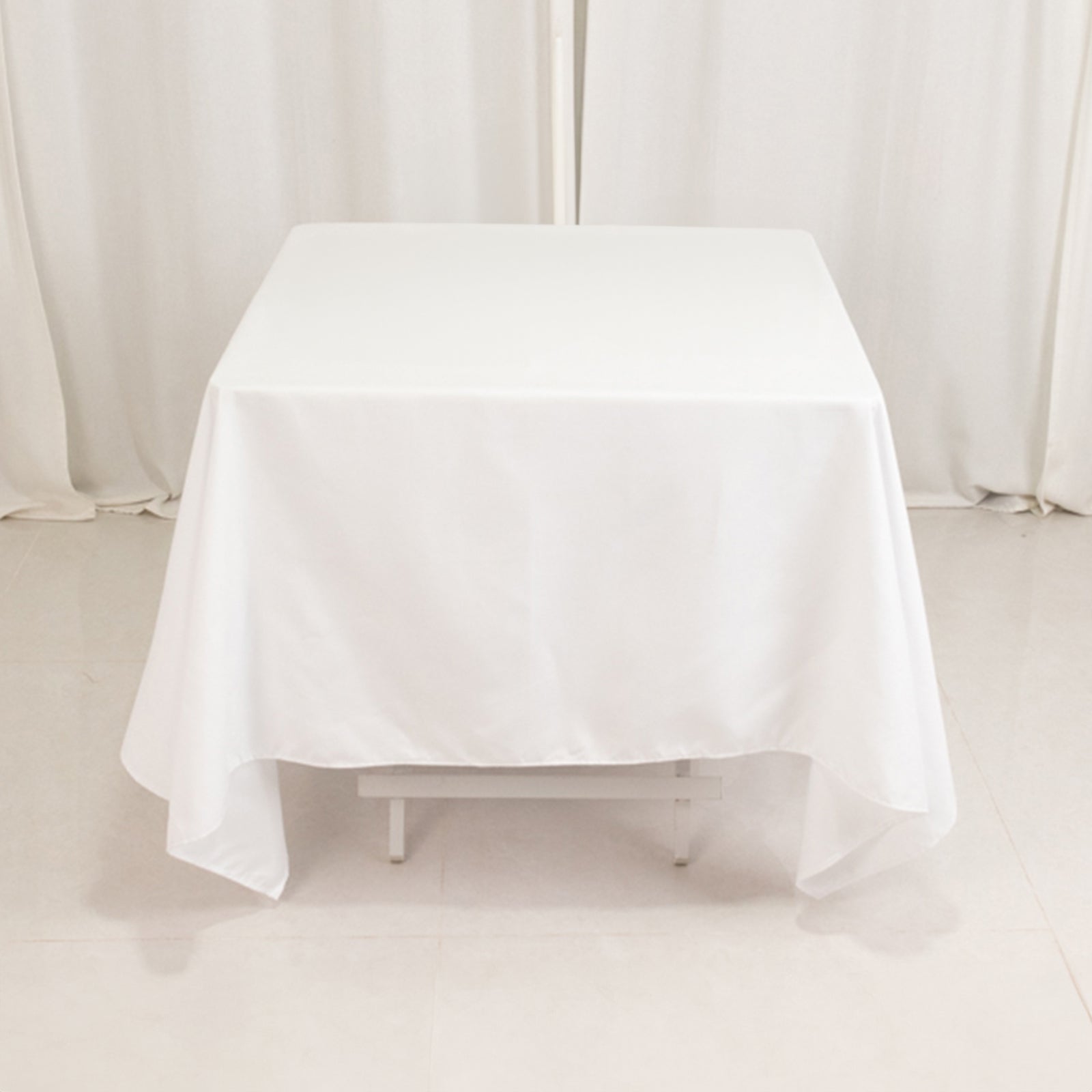 Cotton Blend 70"x70" Square Tablecloth White - Wrinkle-Resistant Fabric for Modern Table Decor