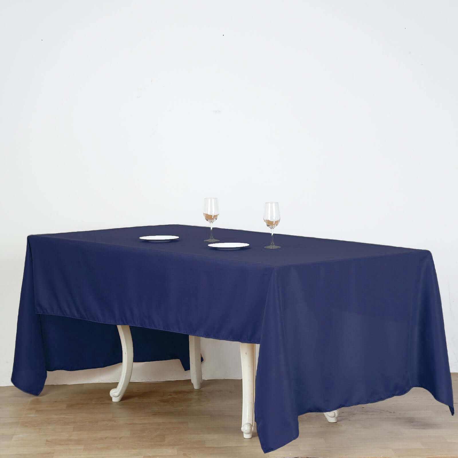 Polyester 60"x126" Rectangle Tablecloth Navy Blue - Wrinkle-Resistant Table Cover